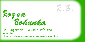 rozsa bohunka business card